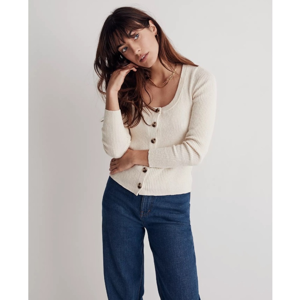 COPY - Like new Madewell Scoopneck Cardigan Sweater, size small.